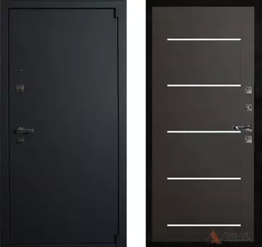 Входная дверь Сити Блэк 21 Венге поперечный