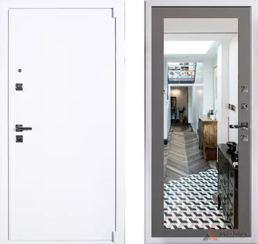 Входная дверь Сити Вайт 04 Грей абсолют софт