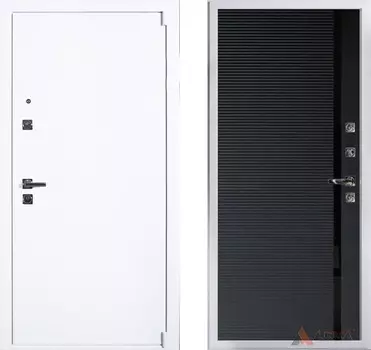 Входная дверь Сити Вайт 14 Шагрень черная