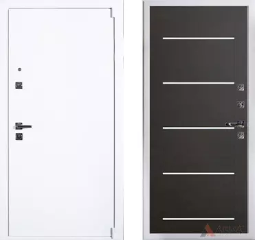 Входная дверь Сити Вайт 21 Венге поперечный