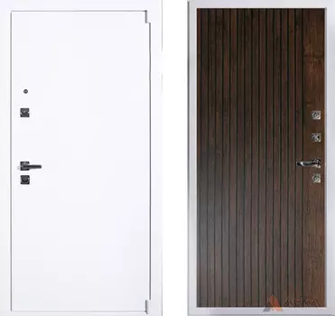 Входная дверь Сити Вайт 24 Дуб антик + патина черная