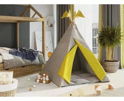 Вигвам (серый, желтый, 110)