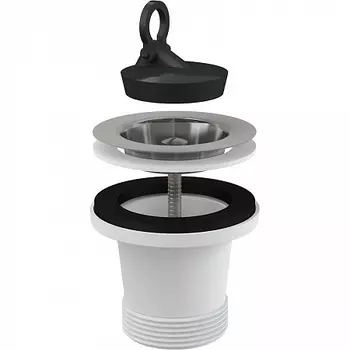 Водослив для мойки удлиненный 6/4" с нержавеющей peшeткой 70, арт. A34