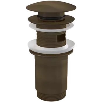 Водослив для умывальника click/clack 5/4", цельнометал. большая заглушка под бронзу, арт.A392ANTIC