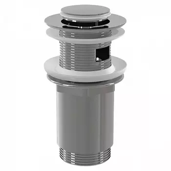Водослив для умывальника click/clack 5/4", цельнометаллический с малой заглушкой, арт. A391