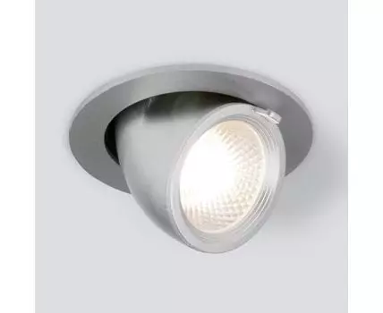 Встраиваемый точечный светодиодный светильник 9918 LED 9W 4200K серебро