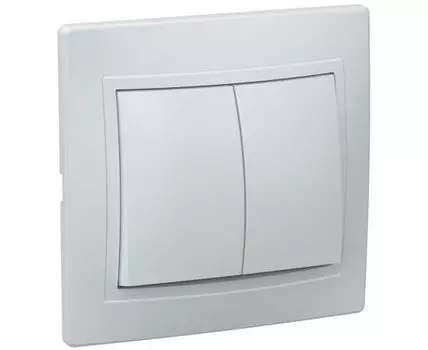 Выключатель 2-клавишный ВС10-2-0-КБ 10А КВАРТА белый IEK