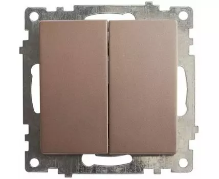 Выключатель двухклавишный без рамки Stekker Катрин 39592