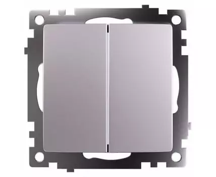Выключатель двухклавишный без рамки Stekker Катрин 49168