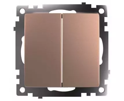 Выключатель двухклавишный без рамки Stekker Катрин 49169