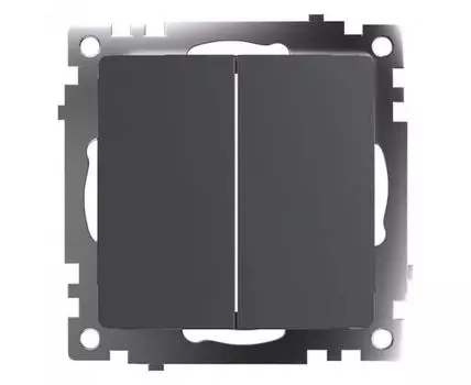 Выключатель двухклавишный без рамки Stekker Катрин 49411