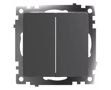 Выключатель двухклавишный без рамки Stekker Катрин 49414