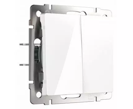 Выключатель двухклавишный без рамки Werkel белый W1120001