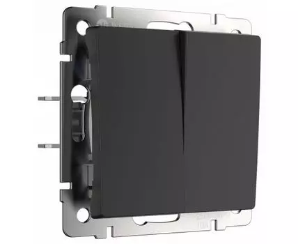 Выключатель двухклавишный без рамки Werkel черный W1123006