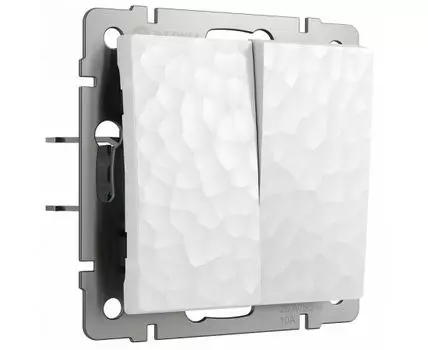 Выключатель двухклавишный без рамки Werkel Hammer W1220001 (белый)