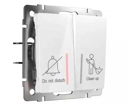 Выключатель двухклавишный для отелей (белый) Werkel