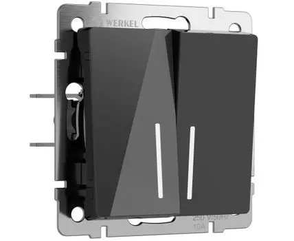 Выключатель двухклавишный проходной с подсветкой Werkel