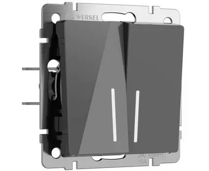 Выключатель двухклавишный проходной с подсветкой Werkel