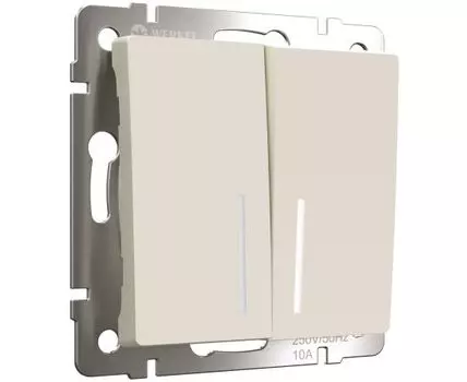 Выключатель двухклавишный проходной с подсветкой Werkel