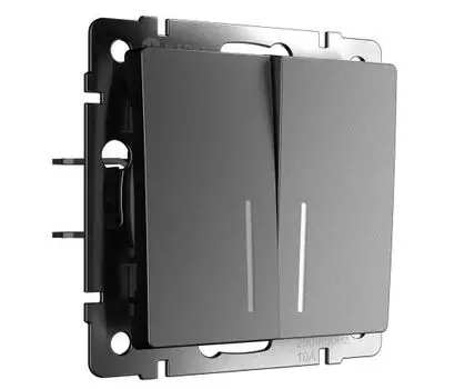 Выключатель двухклавишный проходной с подсветкой Werkel