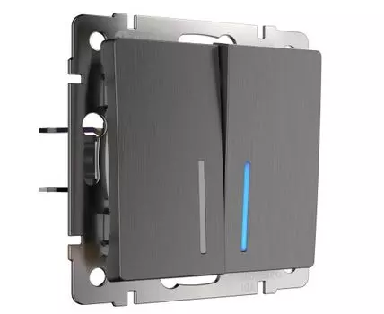 Выключатель двухклавишный проходной с подсветкой Werkel WL04-SW-2G-2W-LED