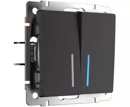 Выключатель двухклавишный проходной с подсветкой Werkel WL08-SW-2G-2W-LED