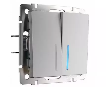 Выключатель двухклавишный с подсветкой без рамки Werkel W112 1 W1122106