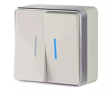 Выключатель двухклавишный с подсветкой Gallant WL15-03-03