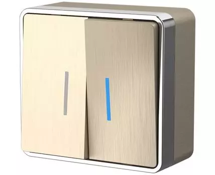 Выключатель двухклавишный с подсветкой Gallant WL15-03-03