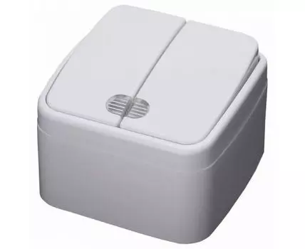 Выключатель двухклавишный с подсветкой Stekker Basic 39030