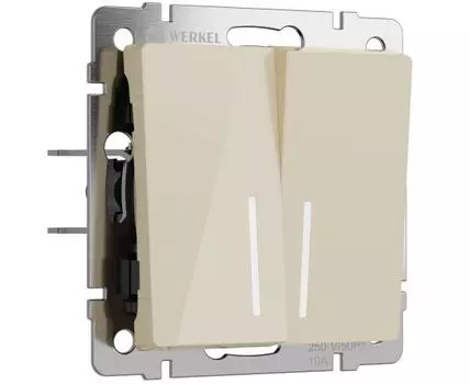 Выключатель двухклавишный с подсветкой Werkel