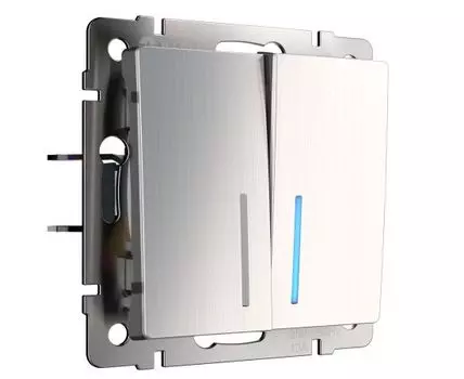 Выключатель двухклавишный с подсветкой Werkel WL02-SW-2G-LED