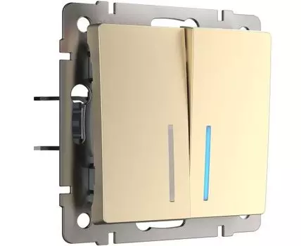 Выключатель двухклавишный с подсветкой Werkel WL11-SW-2G-LED