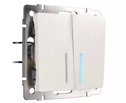 Выключатель двухклавишный с подсветкой Werkel WL13-SW-2G-LED