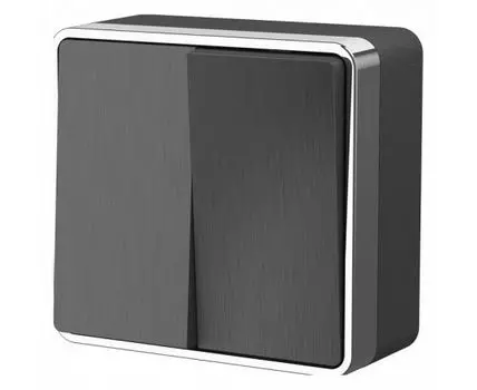 Выключатель двухклавишный Werkel Gallant (графит рифленый) W5020004 Gallant (графит рифленый)