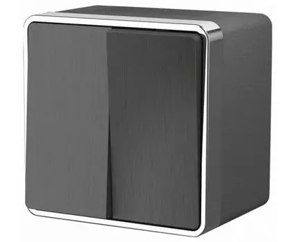 Выключатель двухклавишный влагозащищенный Werkel Gallant (графит рифленый) W5020204 Gallant (графит рифленый)