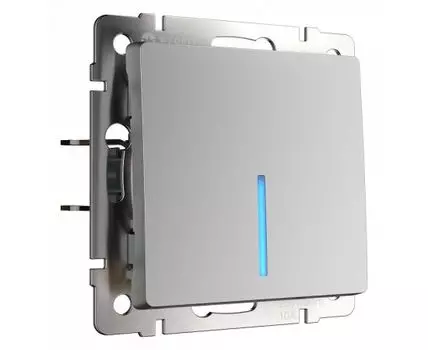 Выключатель одноклавишный с подсветкой Werkel Серебряный W1110106