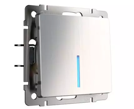 Выключатель одноклавишный с подсветкой Werkel WL02-SW-1G-LED