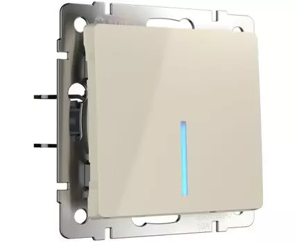 Выключатель одноклавишный с подсветкой Werkel WL03-SW-1G-LED-ivory