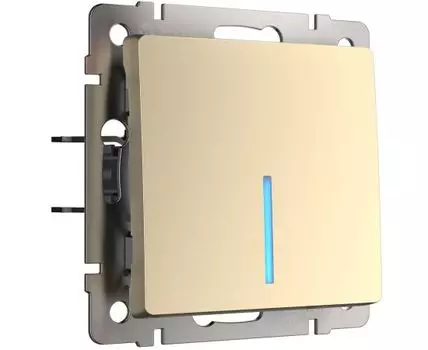 Выключатель одноклавишный с подсветкой Werkel WL11-SW-1G-LED