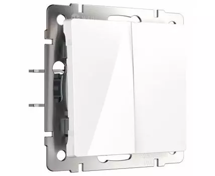 Выключатель проходной двухклавишный без рамки Werkel белые a051126