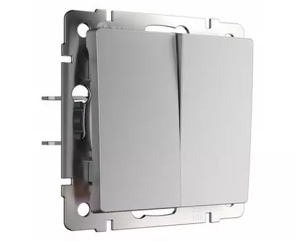 Выключатель проходной двухклавишный без рамки Werkel серебряный W1122006