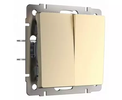 Выключатель проходной двухклавишный без рамки Werkel шампань W1122011