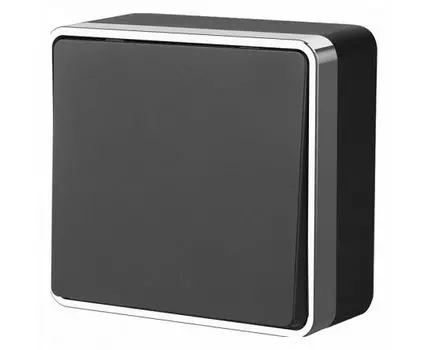 Выключатель проходной одноклавишный без рамки Werkel черный / хром W5012035