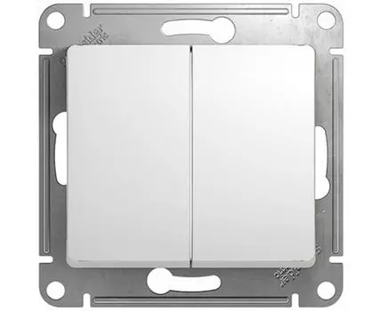 Выключатель Schneider Electric Glossa GSL000151 двухклавишный скрытая установка белый