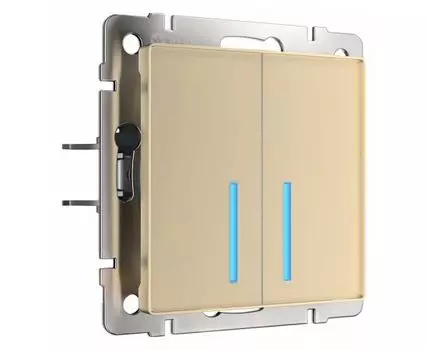 Выключатель сенсорый двухклавишный с подсветкой и функцией Wi-Fi, без рамки Werkel шампань W4520611