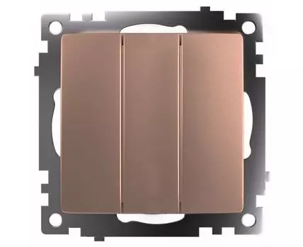 Выключатель трехклавишный без рамки Stekker Катрин 49174