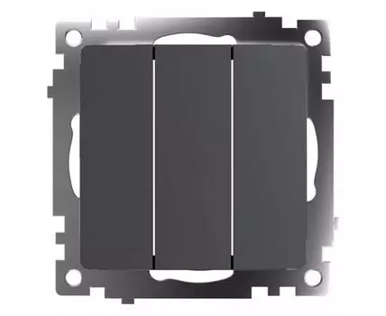 Выключатель трехклавишный без рамки Stekker Катрин 49415