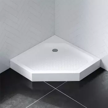 W90T-405-090WT Поддон душевой с сифоном, 90х90 см, пятиугольный