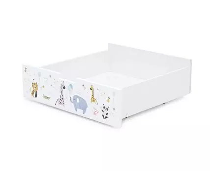 Ящик для кровати Svogen белый/зверята